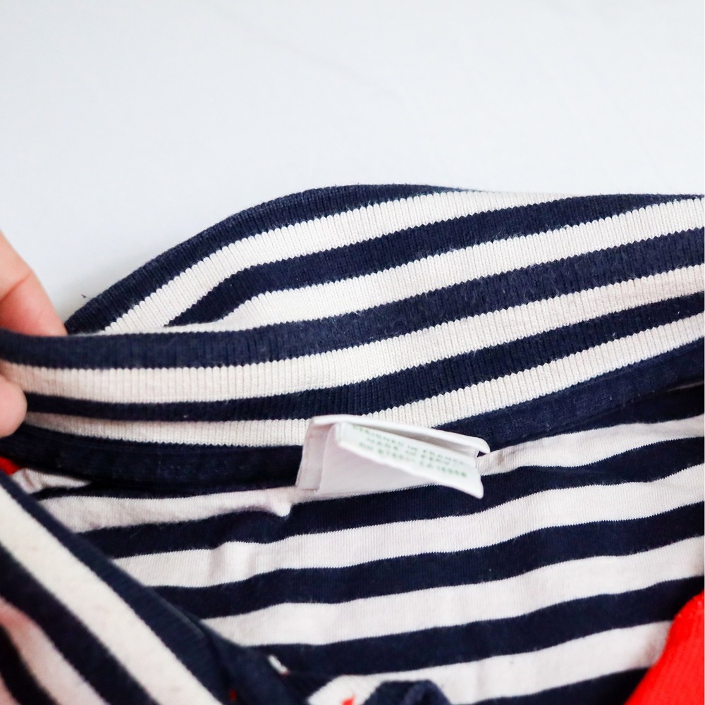Lacoste Polo Shirt Mens 6 XL Red Regular Fit Nautical Stripe Collar Pique Cotton - Picture 5 of 11